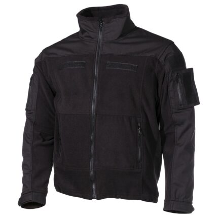 Fleece-Jacke Combat Schwarz Ripstop YKK Taktisch