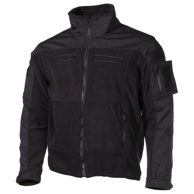 Fleece-Jacke Combat Schwarz Ripstop YKK Taktisch